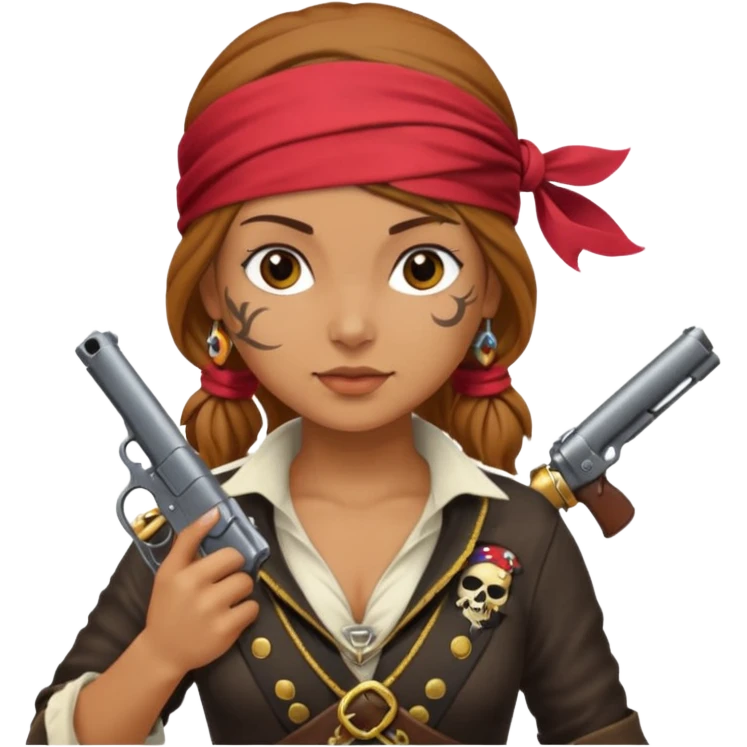 Lady Pirate With Gun. emoji