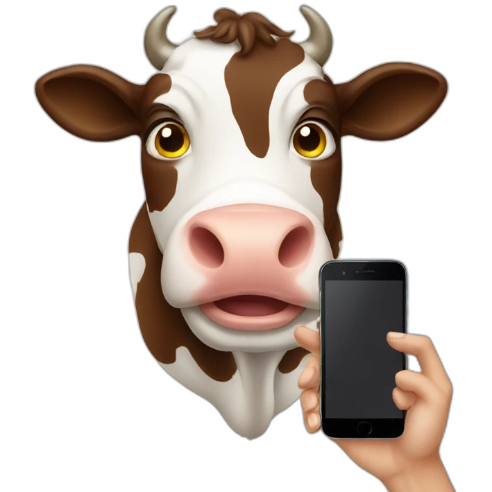 COW USING PHONE  emoji