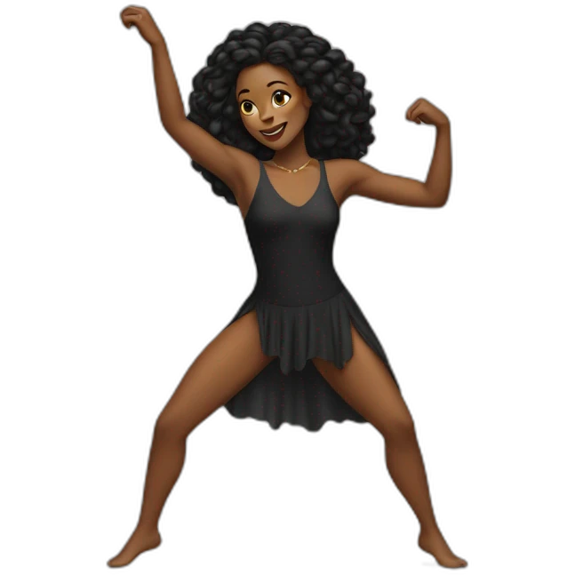 half black woman half panter dancing emoji
