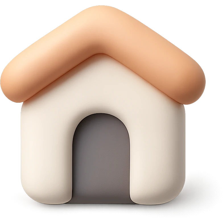 A house icon with a rounded roof and soft edges emoji