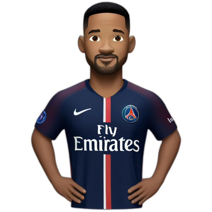 Will smith with psg home kit emoji