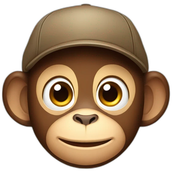 young monkey in cap emoji