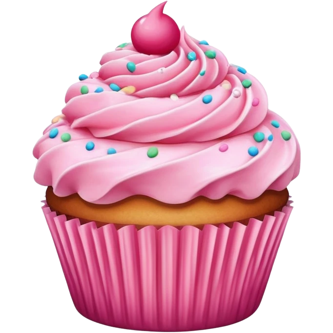 Cupcake with pink icing emoji