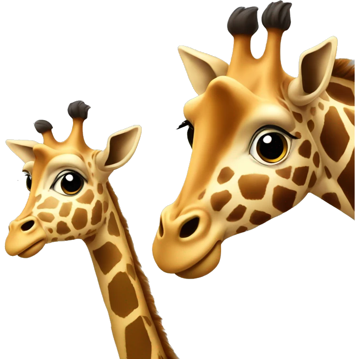 Make a giraffe making a face with its younger out, only showing his face emoji
