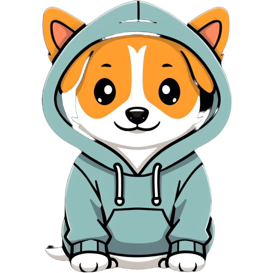 Dog with hoddie emoji