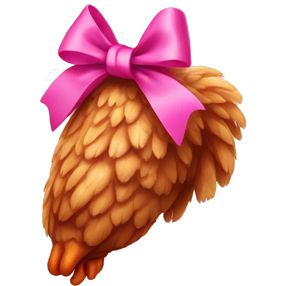 Chicken wing with a pink bow emoji