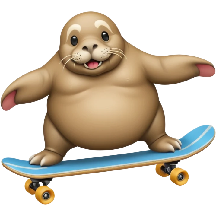 walrus skateboarding emoji