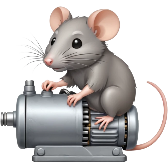 Rat working on motor emoji