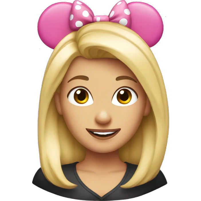 blonde woman wearing minnie mouse ears emoji