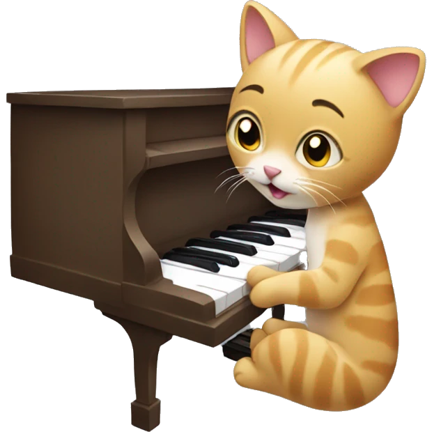 Cat playing piano emoji