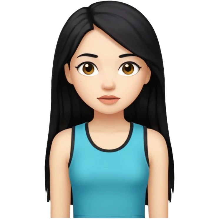 girl In Sleeveless, black hair, funky. emoji