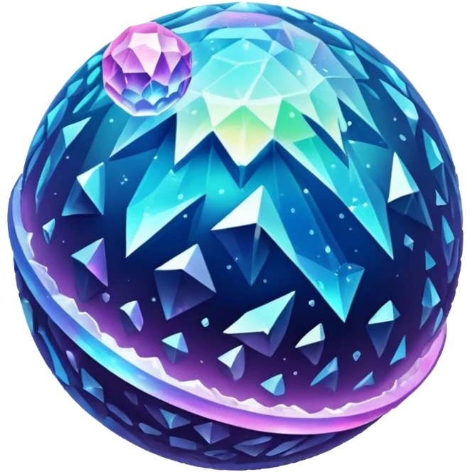 Crystal Planet, surface covered in glowing crystals. emoji