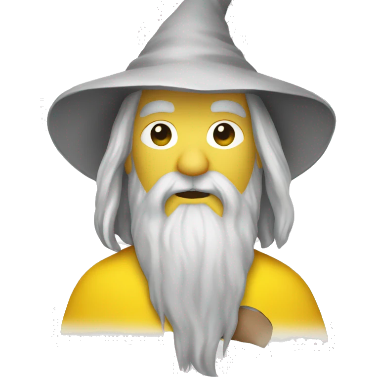 gandalf wearing yellow clothing with a whiteboard emoji