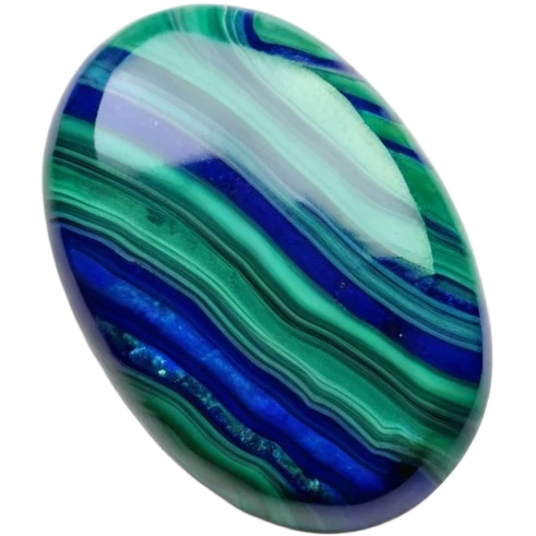 Oval azurite malachite cabochon showing rich blue azurite and vibrant green malachite bands emoji