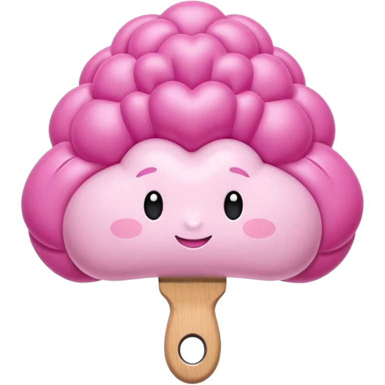 inflatable pink puffy ornate brush  emoji