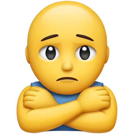 a sad faced emoji with arms crossed emoji