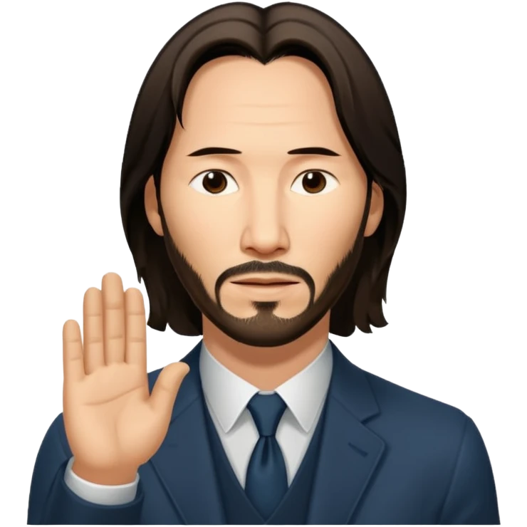 Keanu Reeves giving thanks emoji