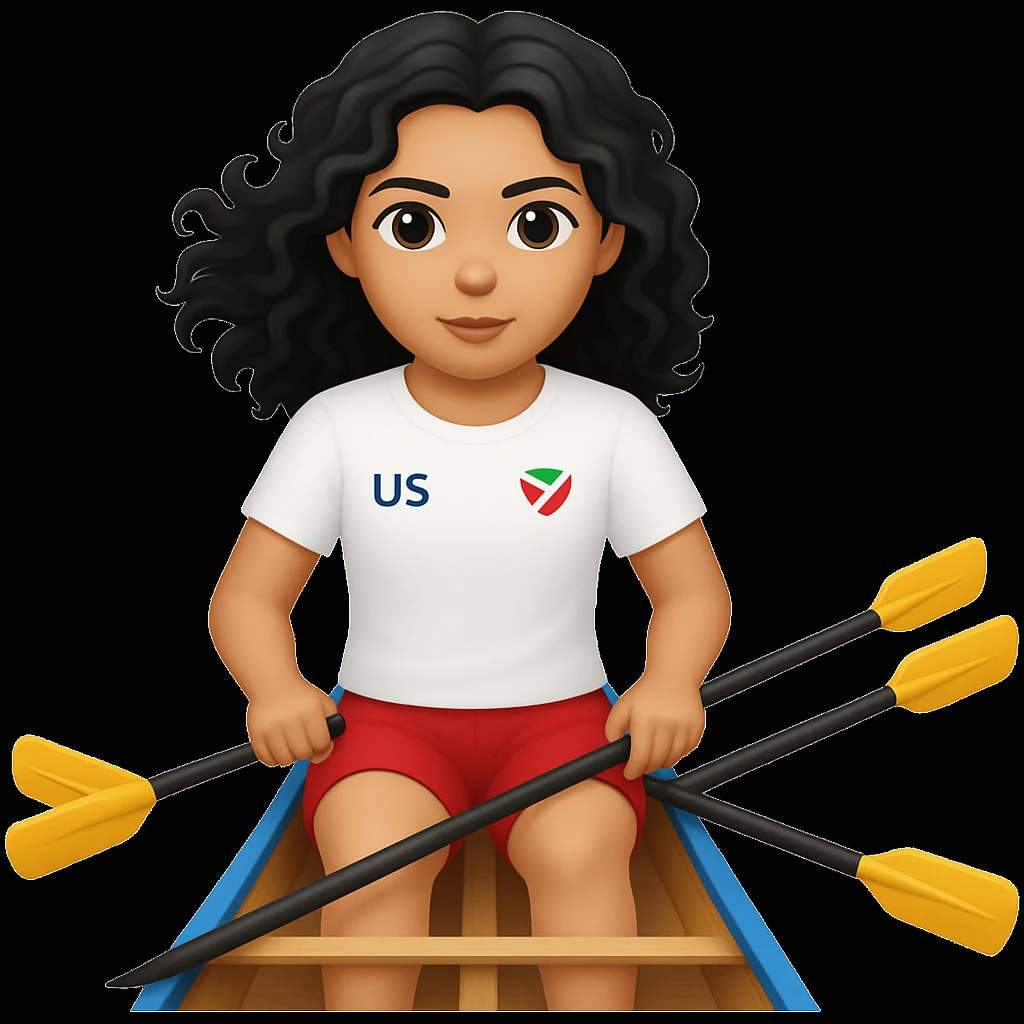 Make the girl's outfit red shorts and a white short-sleeved t-shirt in the style of apple style emojis emoji