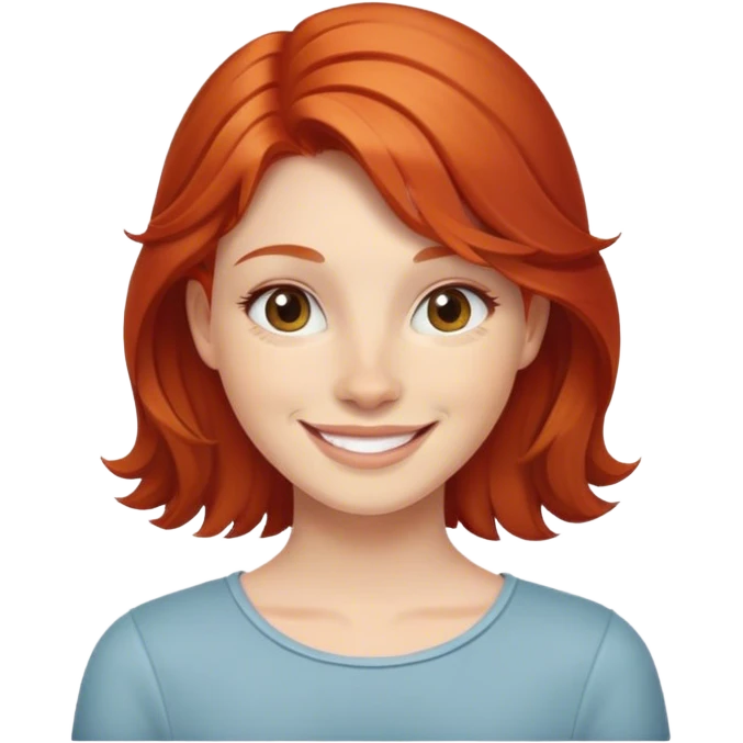 Redhead smile emoji