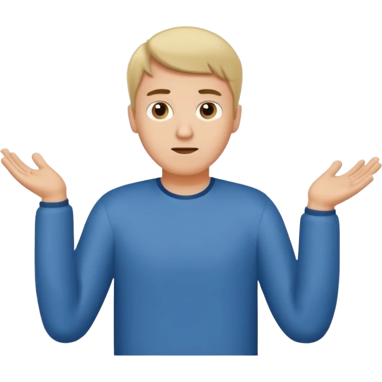 a guy shrugging his shoulders with a 6 above his right hand and a 7 above his left hand  emoji