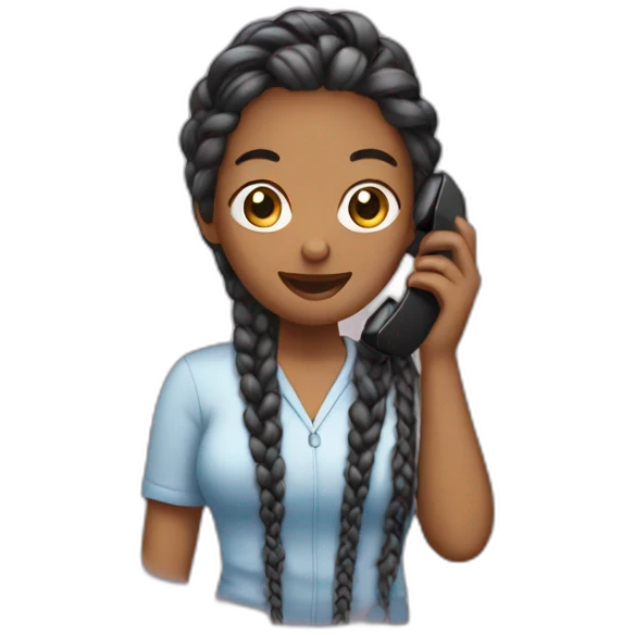 Braids woman on phone emoji