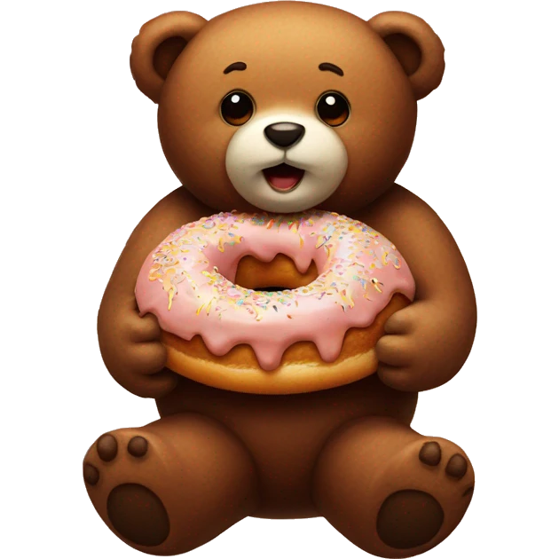 teddybear with dounut emoji