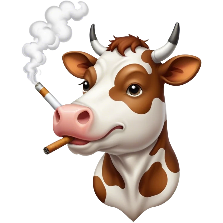 a cow smoking a spliff emoji