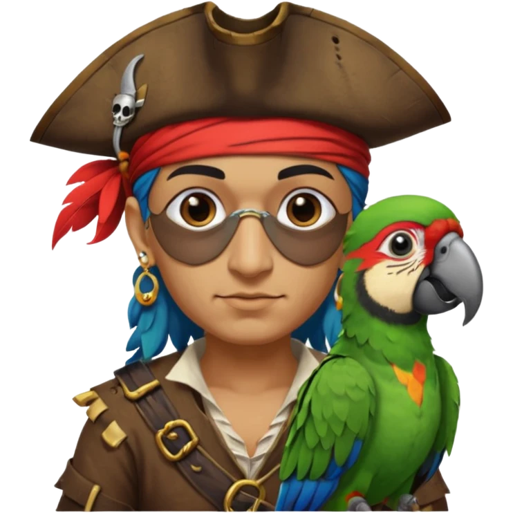 pirate and parrot emoji