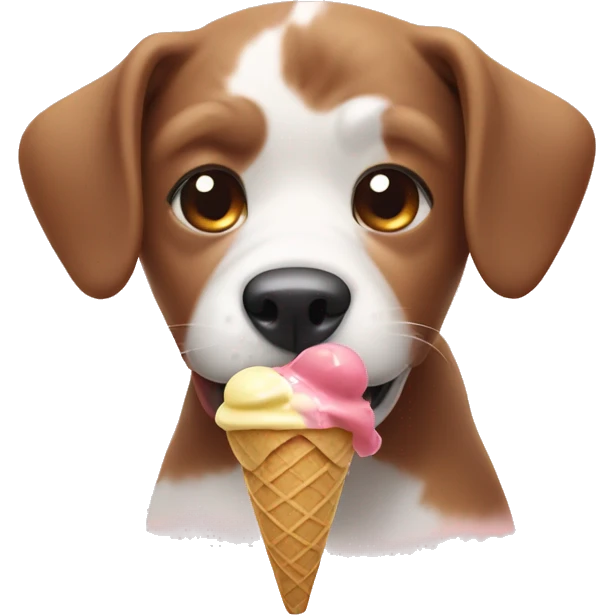 Dog eating ice cream emoji