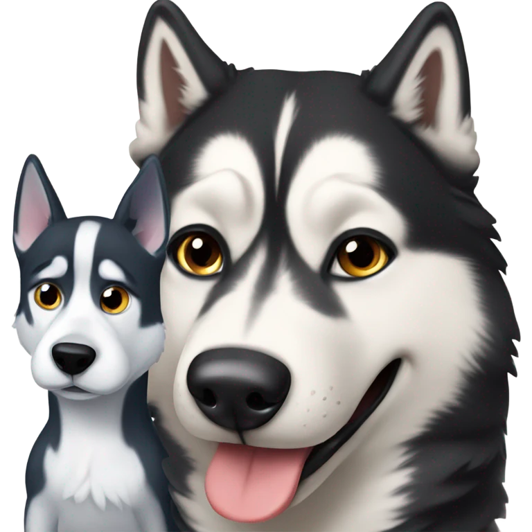 Husky and duck  emoji