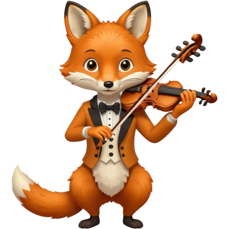 Fox playing playing violin emoji