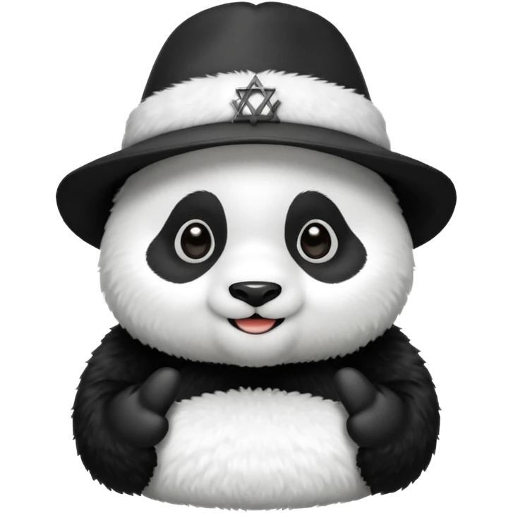 Panda wearing a Jewish hat emoji