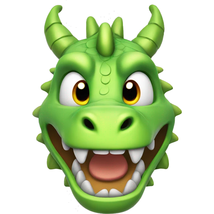 cartoon dragon looks calm and happy emoji