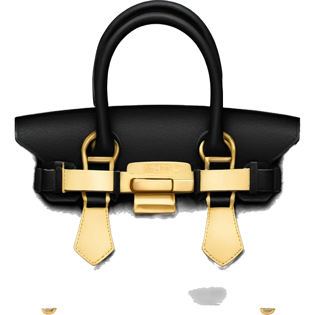 Black birkin bag gold hardware  emoji