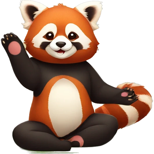 red panda doing yoga emoji