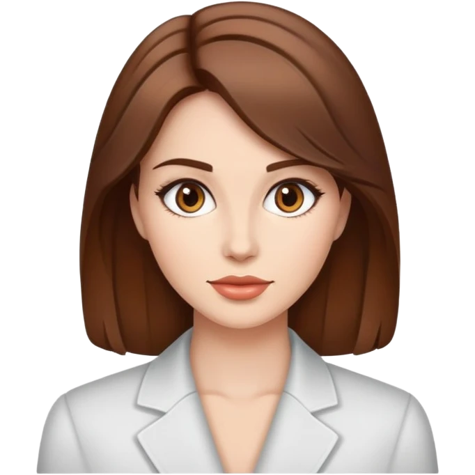 beautiful woman with brown hair styled in a professional way emoji