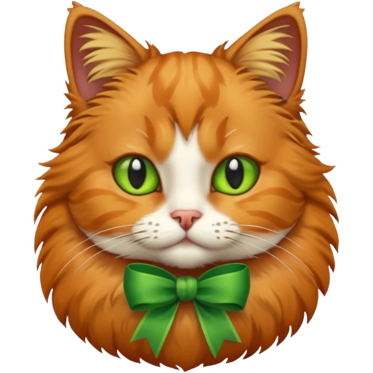 cat with green ribbon emoji