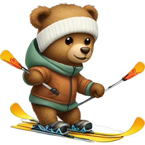 Teddy bear skiing emoji