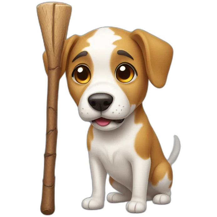 Dog with a stick emoji