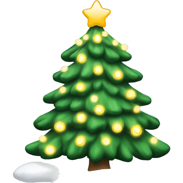 christmas tree with snow and lights  emoji
