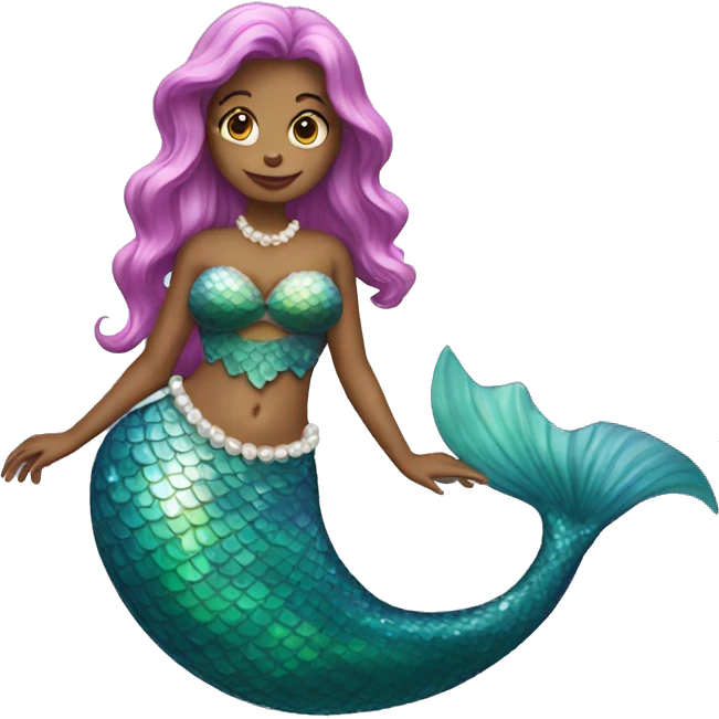 mermaid with a pearl emoji