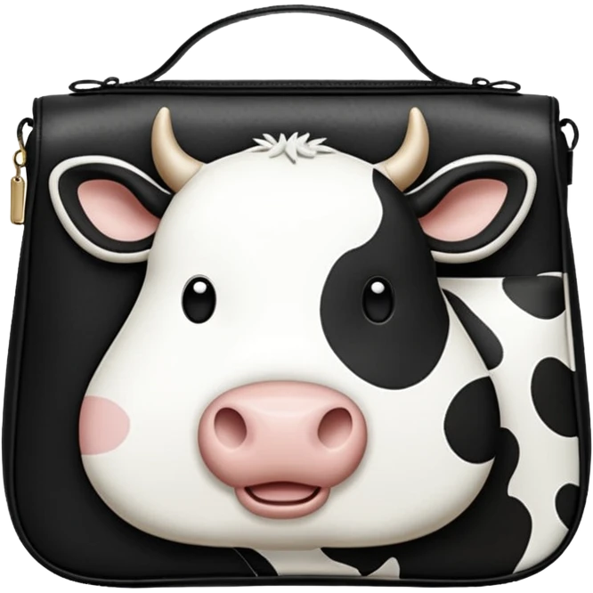Cow print cosmetic bag emoji