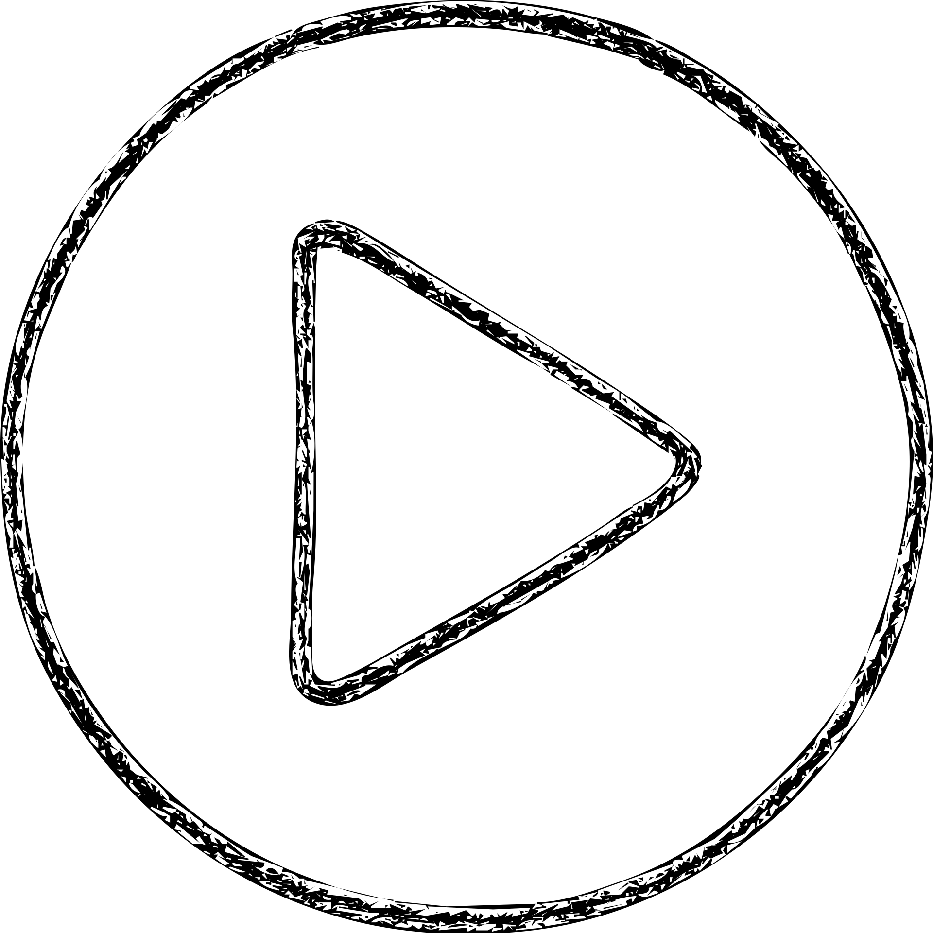 hand drawn outlined play button icon emoji