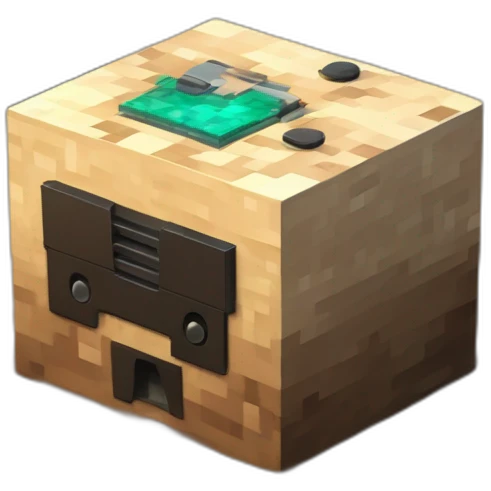 minecraft dirt block met een gamecontroler er boven op emoji