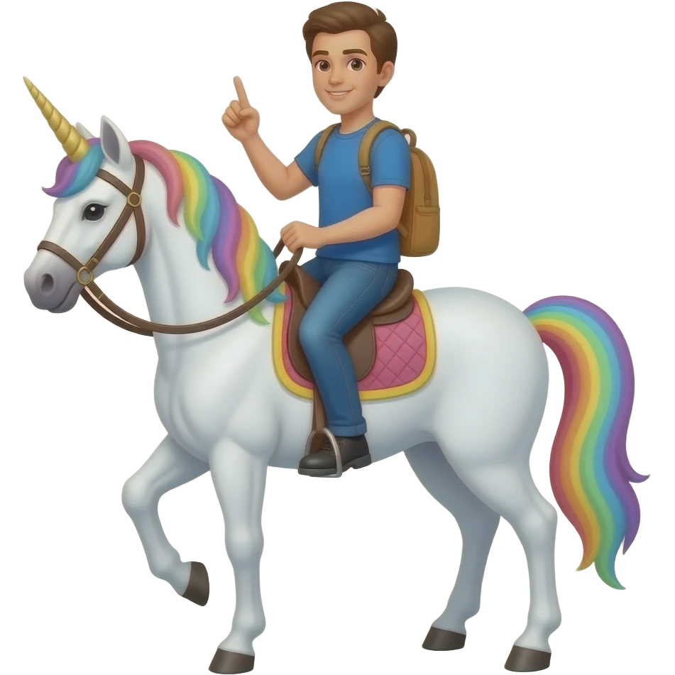 riding a unicorn emoji