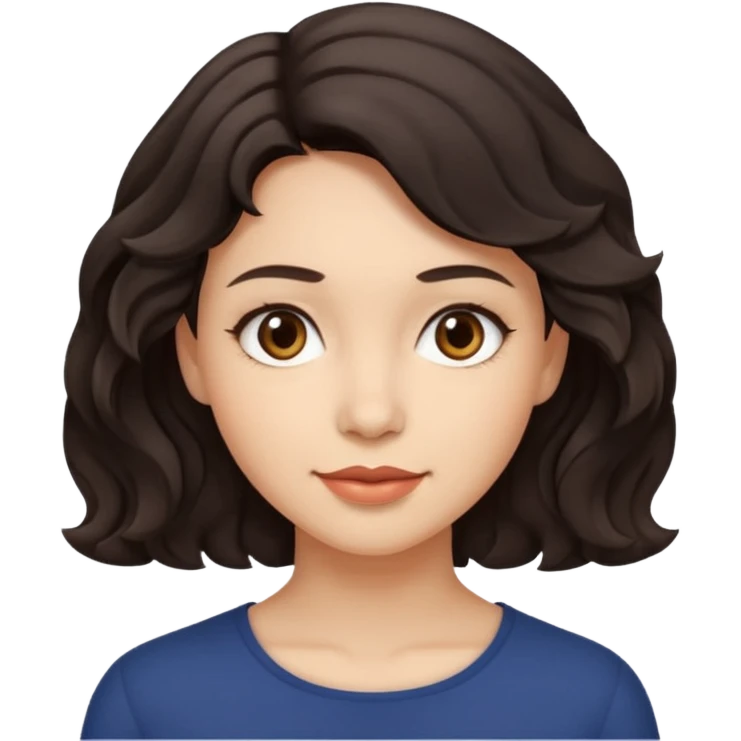 dark short wavy hair woman emoji