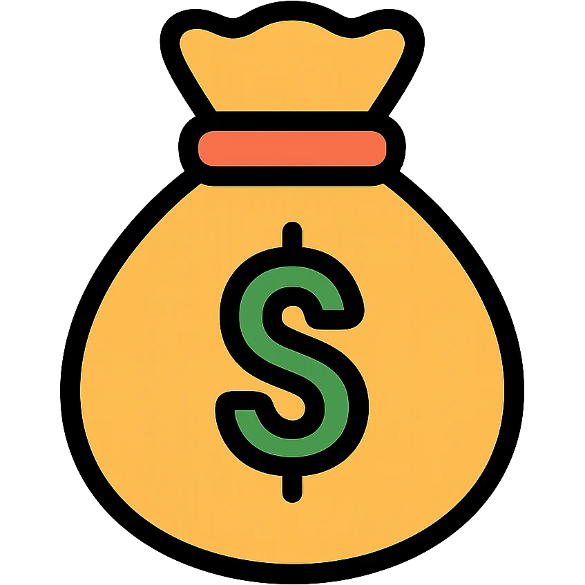 colored money bag icon emoji