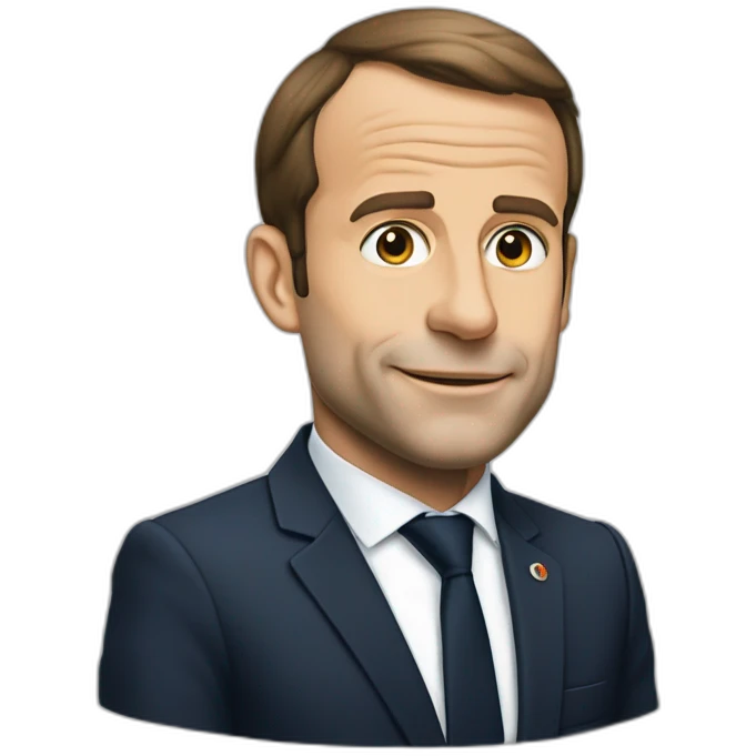 Macron avec le bras droit levé emoji