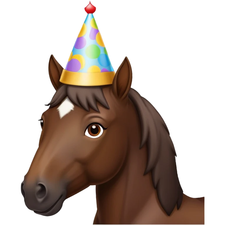 Dark brown horse birthday emoji