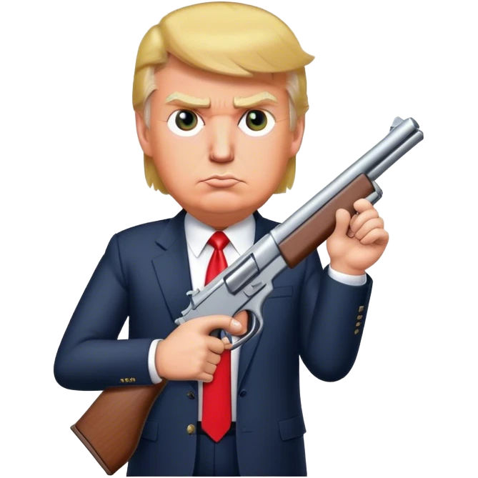 trump holding a gun emoji